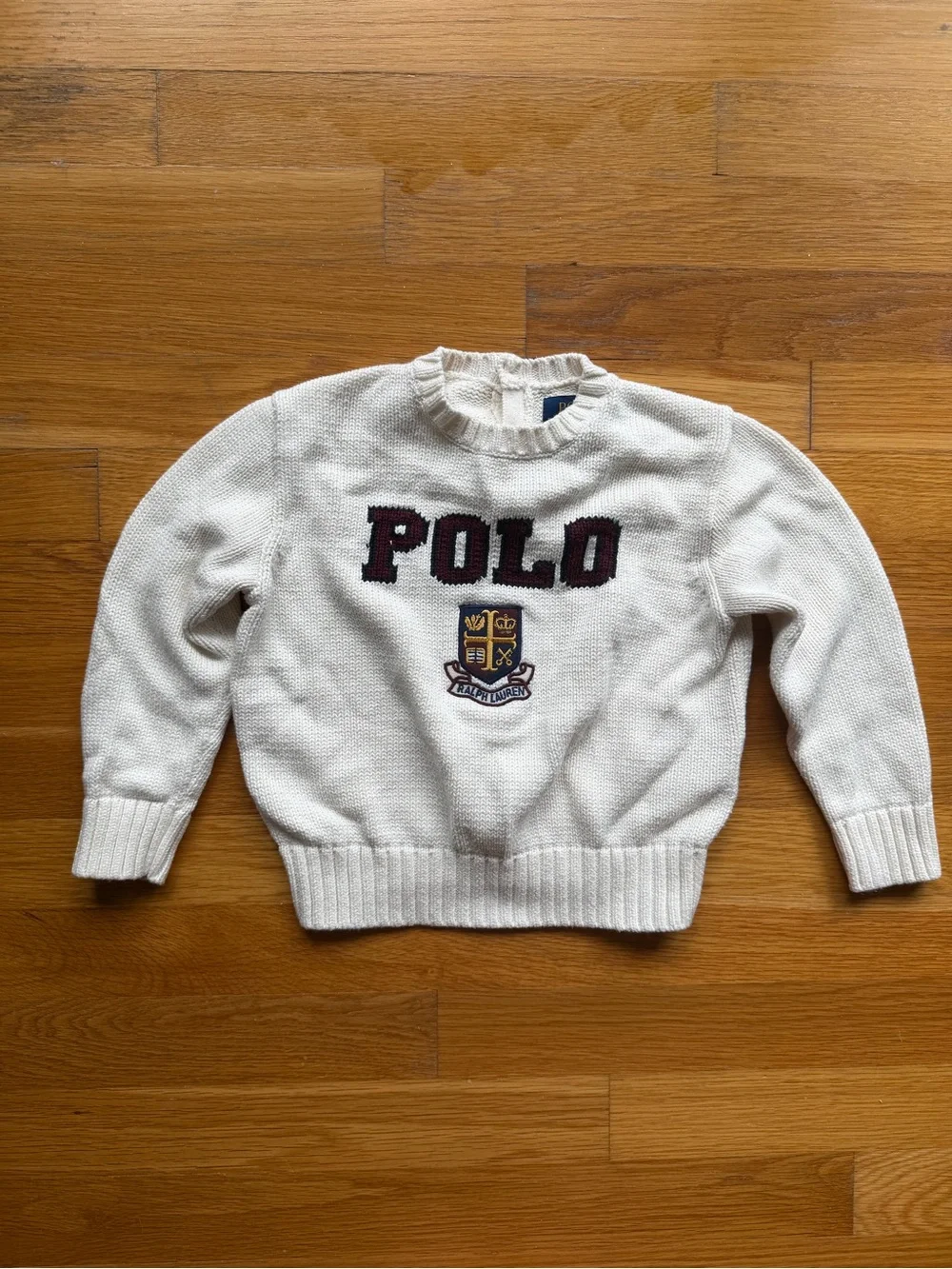 Polo Ralph Lauren Logo Crest Cotton Sweater - Size 3/3T